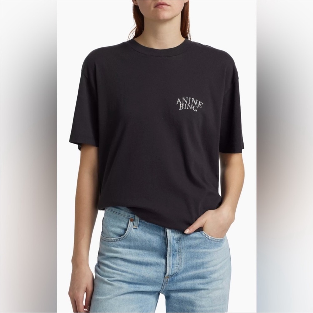 ANINE BING WALKER TEE BAND IN VINTAGE BLACK
